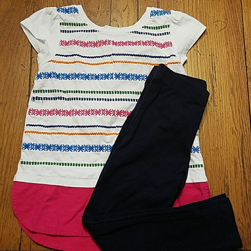 Cynthia Rowley embroidered shirt with leggings